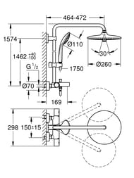 ������� ������� Grohe Euphoria 260 27475002 ���������, �������� �����, ����/���. ��� 1+3 ���, ����