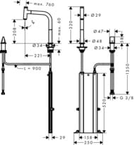 ��������� Hansgrohe Metris Select M71 ��� ����� 200 ��, �������� ���, 1 ��� ����� 73804000