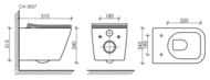 ������ ��������� Ceramicanova Metric Rimless 510�345�340 ������������,� ��������,������ ���.CN300