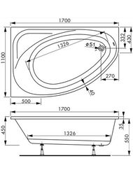 ����� ��������� VAGNERPLAST HAPI 170 L (1700�1100�450) �������, ����� VPBA170HAP3LX-04