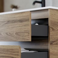 Тумба под двойную раковину SANCOS Libra (1190x450x500) подвесная, 2 ящика, дуб чарльстон LB120-2ECH — миниатюра 3