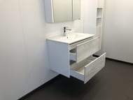 Тумба COMFORTY Женева-75 (770х555х470) подвесная, с раковиной, дуб белый 00004137097