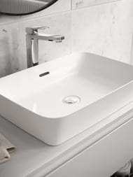 Умывальник IPALYSS Ideal Standard (550х380х145) накладной, с переливом, белый E207801 — изображение 2