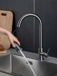 Смеситель для кухни с выдвижной лейкой , FRAP оружейная сталь, F60991-9