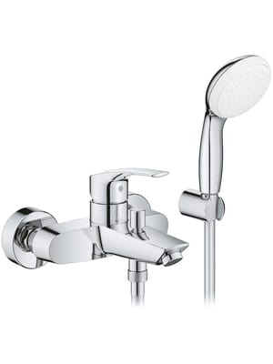 Смеситель Grohe EuroSmart 33302003 для ванны, настенный, с душевым набором, хром