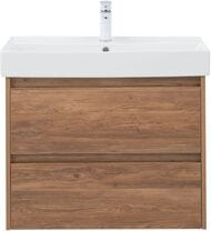 Тумба под раковину Aquanet Nova Lite 75 287880 (724х435х562) подвесная, 2 ящика, дуб шоколадный