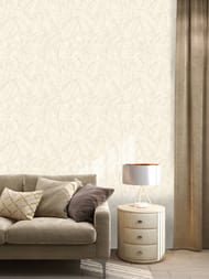 Обои виниловые на флизелине Zambaiti Trussardi VIII (0,7х10,05) цветы, бежевые Z30308 (рул)