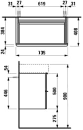 ����� ��� ���������� Laufen SPACE FOR VAL 4.1018.2.160.103.1 (735�410�520) 2 �����, ������ ���