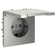 Розетка с защитными шторками и крышкой Voltum S70 VLS040304, шелк