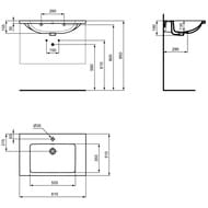 �������� Ideal Standard i life B Vanity 810�510�180 ��������� ��� ���������, �������, ����� T460401