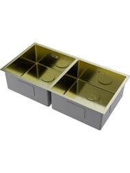 Мойка Omoikiri TAKI 86-2-U/IF-LG (865х440х200) универсальный монтаж, 2 чаши, светлое золото 4993792
