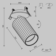 Встраиваемый светильник Maytoni Calipso (Калипсо) C110CL-01-GU10-W, 10Вт, IP20, GU10, белый
