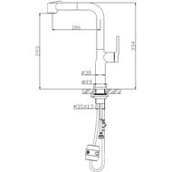 Смеситель для кухни BelBagno BB-LAM60-IN высокий, поворотный, выдвижной излив, сатин