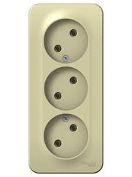 Розетка Systeme Electric BLANCA О/У 3-ая без заземл. ИЗОЛ.ПЛ., 16А, 250В, БЕЖЕВЫЙ BLNRA000317