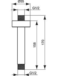 Ideal Standard IDEALRAIN Держатель для верхнего душа B9446AA потолочный, 100мм