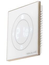 Терморегулятор ТЕПЛОЛЮКС Solus Zen Wi-Fi, программируемый, сенсорный, белый/золото 100000379300