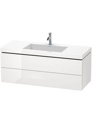 Тумба с умывальником Duravit L-Cube 1200х500х480 2 ящика, 1 отв. под смес., белый глянец LC6929O2222 — миниатюра 1
