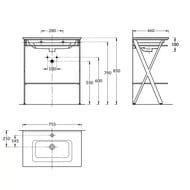 ������� ��� �������� KERAMA MARAZZI GEOMETRICA Piano Next ���������, 755�460�850, ������ ������� PIA.N.75\BLK