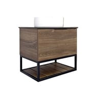 Тумба COMFORTY Порто-60 (600х645х400) с раковиной,черной столешницей,дуб темно-корич. 00-00010676