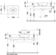 �������� DURAVIT BACINO 033452 550�420�165 ��� �������� ��� ����, �������, ��������� 0334520000