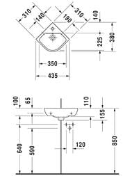 ���������� DURAVIT ME by Starck 435�380 ������������ ����.,�������, � ���. ��� ��������� 07224300001