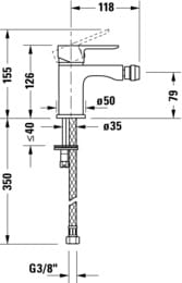 Смеситель для биде Duravit A.1 хром A12400001010