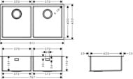 ����� �� ����������� ����� Hansgrohe S71 43430800 (815�450) ��� ����������, �����