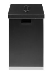 Корзина для белья Decor Walther BROWNIE WB 385х385х605 с крышкой,имитация кожи, цвет: черный 0924960