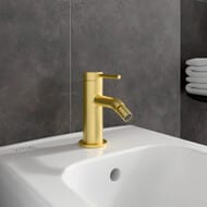 Смеситель для биде VitrA Minimax Round A4353625EXP однорычажный брашированное золото латунь