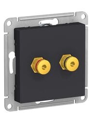 Аудиорозетка Systeme Electric ATLASDESIGN двухместная карбон ATN001087
