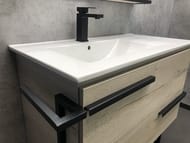 Тумба COMFORTY Дюссельдорф-90 (970х840х470) напольная, с раковиной, дуб дымчатый  00-00004093
