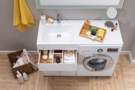 Тумба под умывальник Aquanet Токио 68 напольная (680х840х475) 1 ящик, 2 дверцы, белая 237746