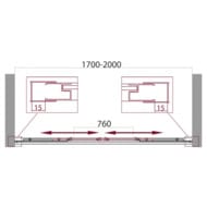 ����� � ���� BelBagno Unique 1700�2000x1900 BF-2-170/200-P-Cr ������ �������/������� ����