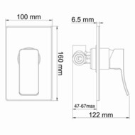 Смеситель для душа WasserKRAFT Aller 10651WHITE встраиваемый, однозахватный, 1 вых., белый/хром