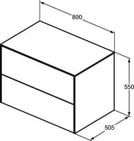 ����� ��� �������� Ideal Standard CONCA (800x505x550) 2 �����, ��������, �� ����������� T4322Y2