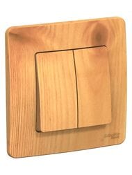 Выключатель Systeme Electric BLANCA скрытой установки 2-клавишный cх.5, 10A 250B, ясень BLNVS010505
