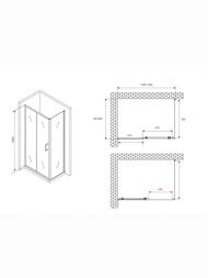 Душевой уголок ABBER Schwarzer Diamant AG30120B5-S80B5 (1200х800х1900) стекло 5мм прозрачное/черный