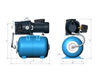 Насосная станция UNIPUMP AUTO JET 100 L 750Вт, 24л, напор 43м, 60л/мин