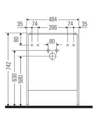 ����� ��� �������� Duravit XSquare 484�491�240 ���������, ����� �����, ����� ������ XS4471L2222