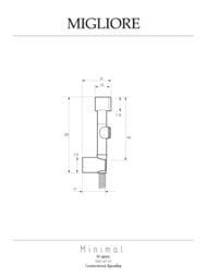Гигиенический набор Migliore MINIMAL (лейка, шланг, кронштейн), хром ML.MIN-34.320.CR