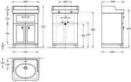Тумба под раковину KERAMA MARAZZI POMPEI напольная с ящиком и двер., 560х480х840 белая PO.N.60.1\WHT