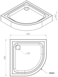 ������� ������ AM.PM Gem (900�900�160) � �������, ����� W90T-401-090W