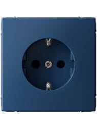 Розетка Systeme Electric ARTGALLERY с заземлением, шторка, крышка, 16А, IP20, аквамарин, GAL001145