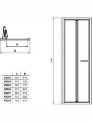 ������� ����� Ideal Standard CONNECT 2 (750�1950) ��������, ����/��������, ������ �����  K9284EO