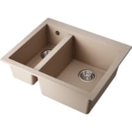 Мойка Omoikiri BOSEN 59-2-SA (590х500х220) врезная, 1,5 чаши, тетогранит, бежевая 4993151