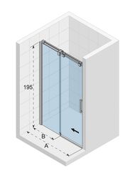 Дверь душевая в нишу RIHO OCEAN GU0202100 (1200х1950) профиль хром/стекло прозрачное 8мм