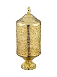 Migliore Luxor Баночка на ножке 15x12см высокая ажурная с крышкой, золото 26160