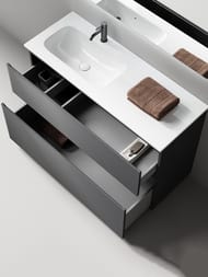 Тумба под раковину Sancos Folk Floor FL120FLGS 1190х445х850 напольная, левая, 2 ящика, Grey soft