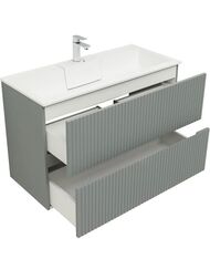 Тумба для раковины Aquanet Джейн 100 (1000х455х637) подвесная, 2 ящика, цвет: мисти грин 335436