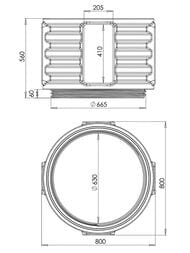Удлиняющая секция колодца Polimer Group КН 780/500 (500х800) пластиковая, черная SK101
